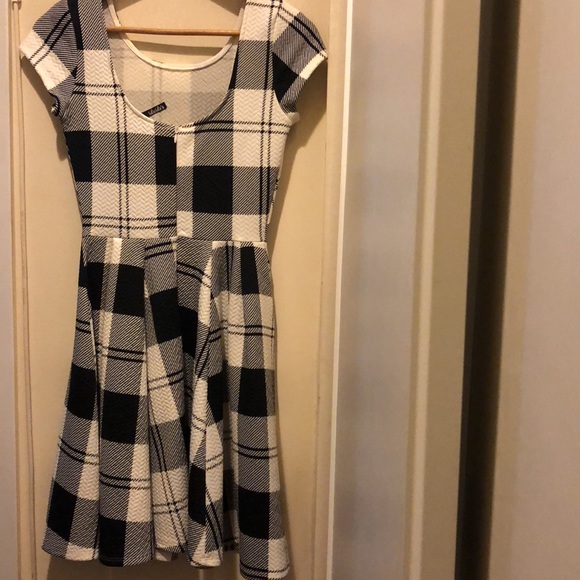 Lulus Chess Queen Black & Ivory Plaid Dress - Picture 10 of 12
